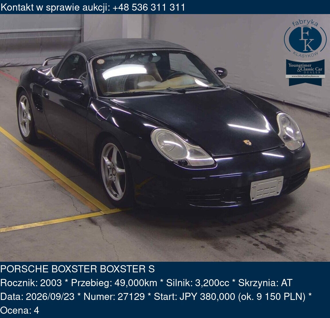PORSCHE BOXSTER BOXSTER S 2003 - zdjęcie 2