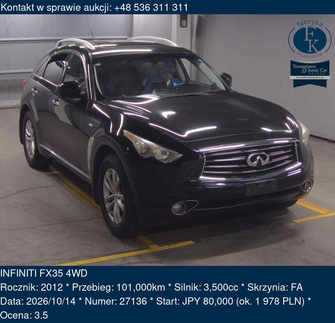 INFINITI FX35 4WD 2012 - zdjęcie 2
