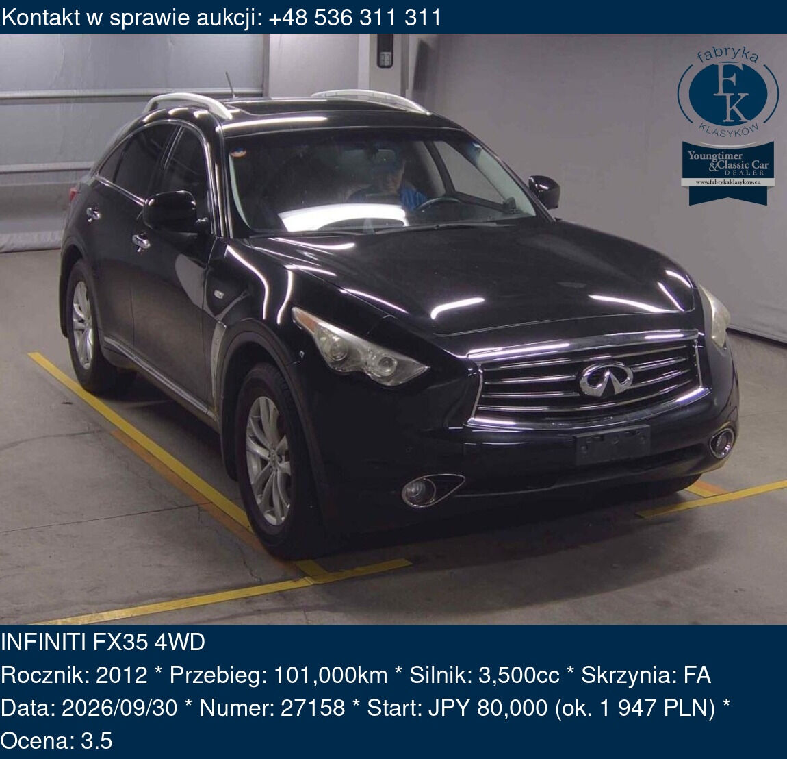 INFINITI FX35 4WD 2012 - zdjęcie 2