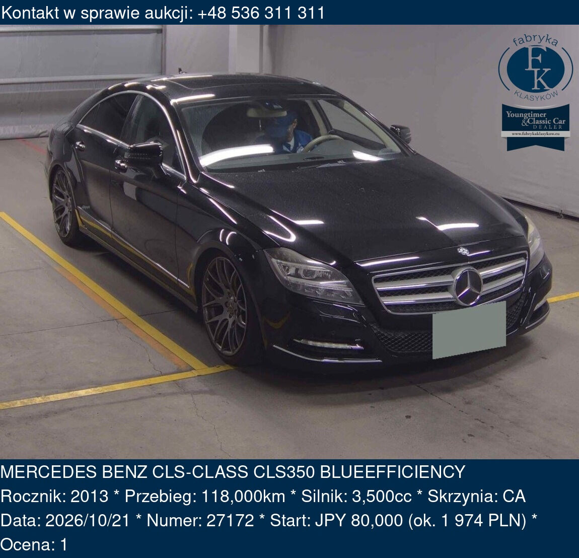 MERCEDES BENZ CLS-CLASS CLS350 BLUEEFFICIENCY 2013 - zdjęcie 2