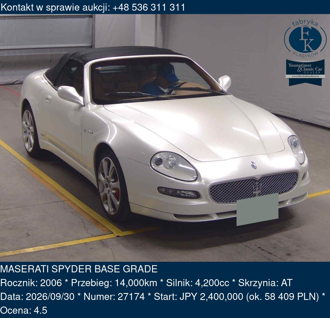 MASERATI SPYDER BASE GRADE 2006 - zdjęcie 2