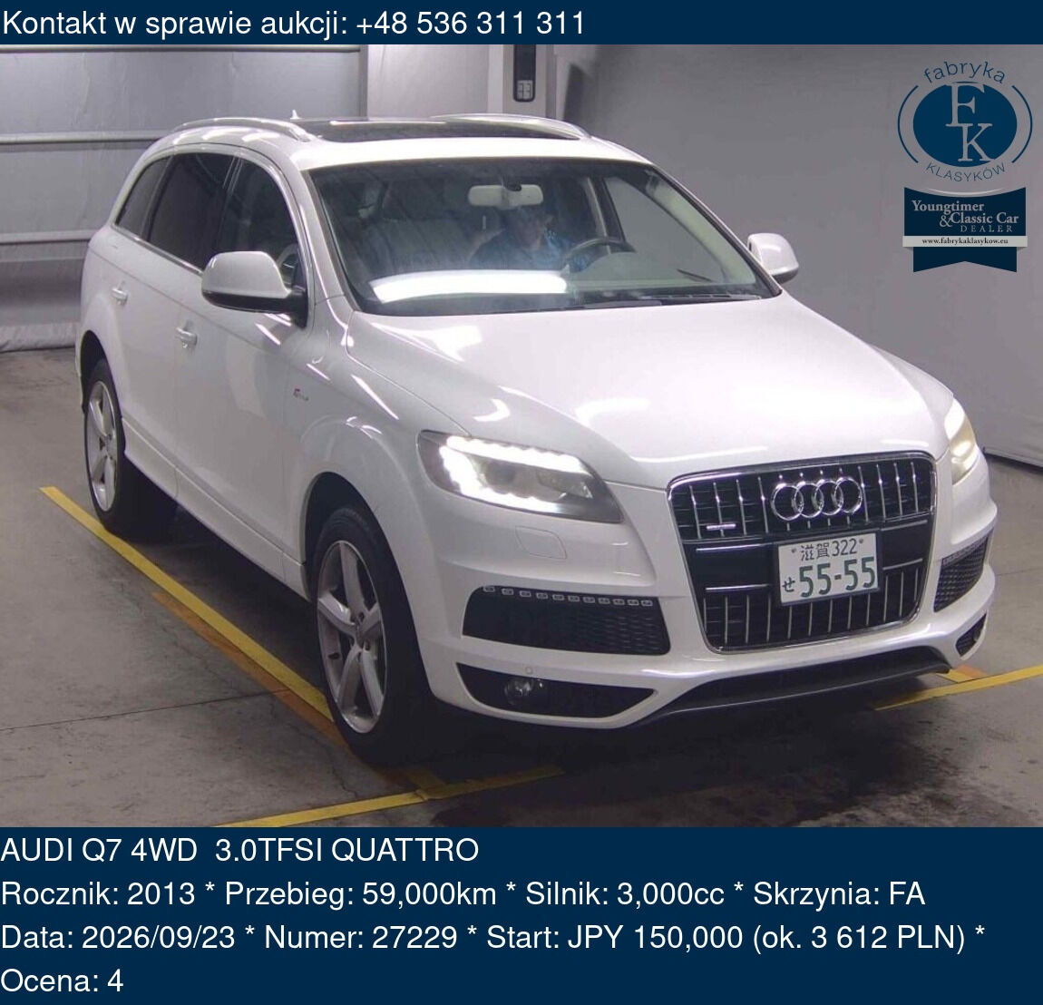 AUDI Q7 4WD 3.0TFSI QUATTRO 2013 - zdjęcie 2