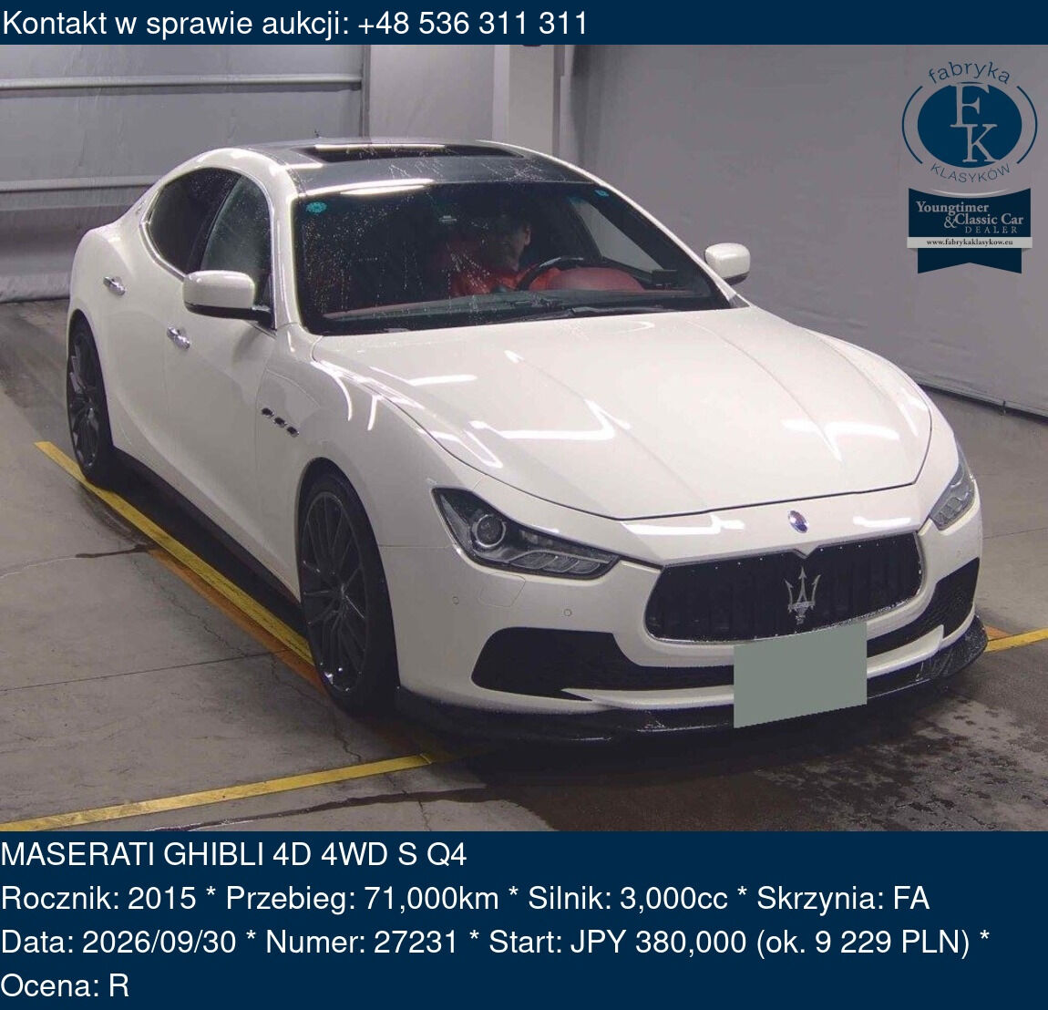 MASERATI GHIBLI 4D 4WD S Q4 2015 - zdjęcie 2