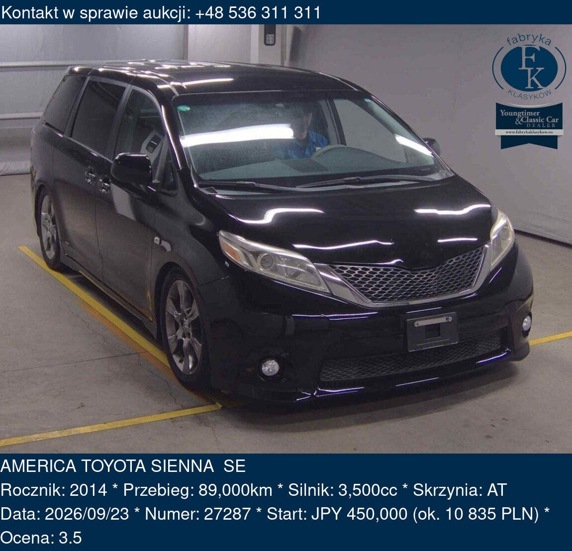 AMERICA TOYOTA SIENNA SE 2014 - zdjęcie 2