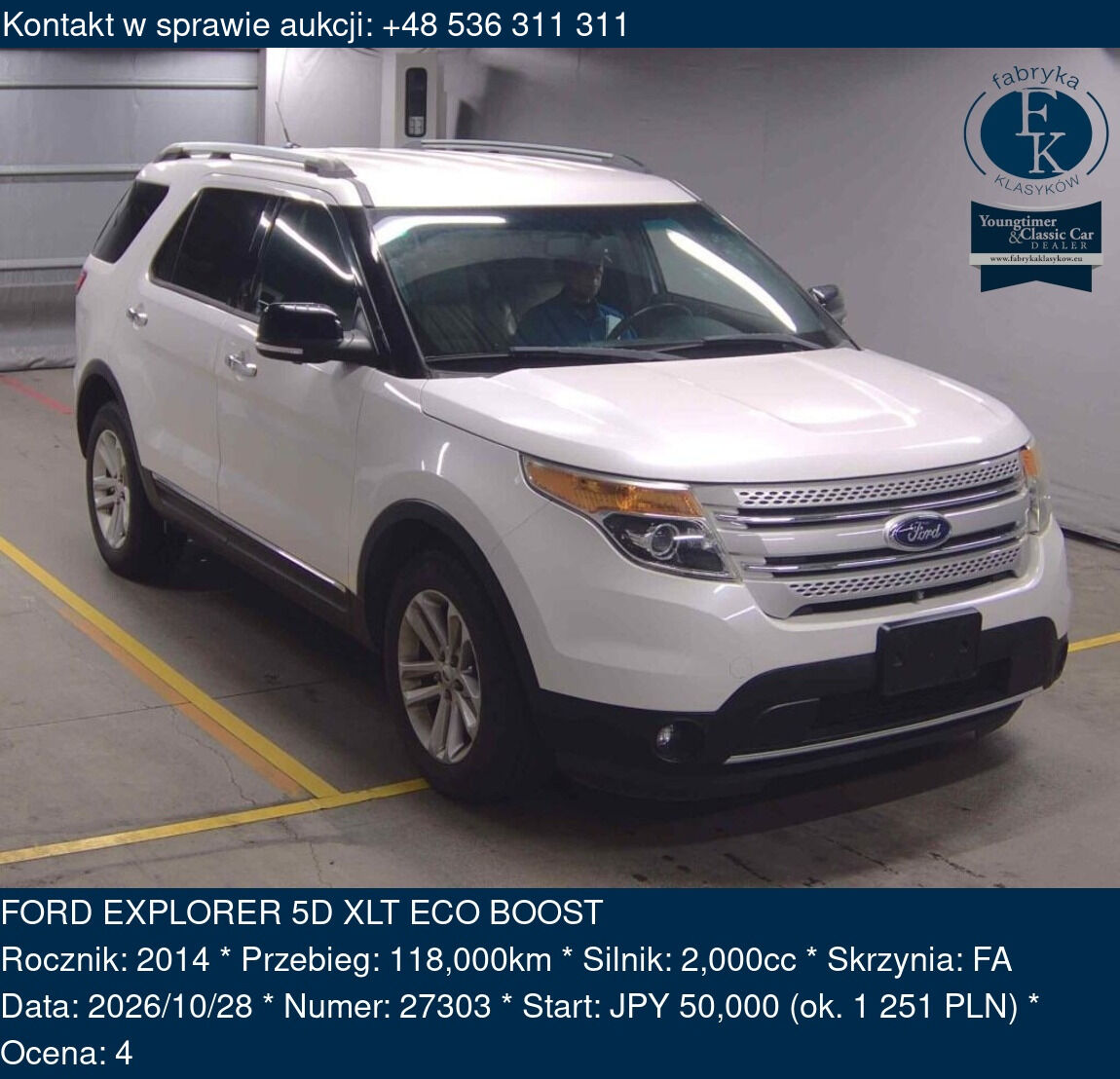 FORD EXPLORER 5D XLT ECO BOOST 2014 - zdjęcie 2