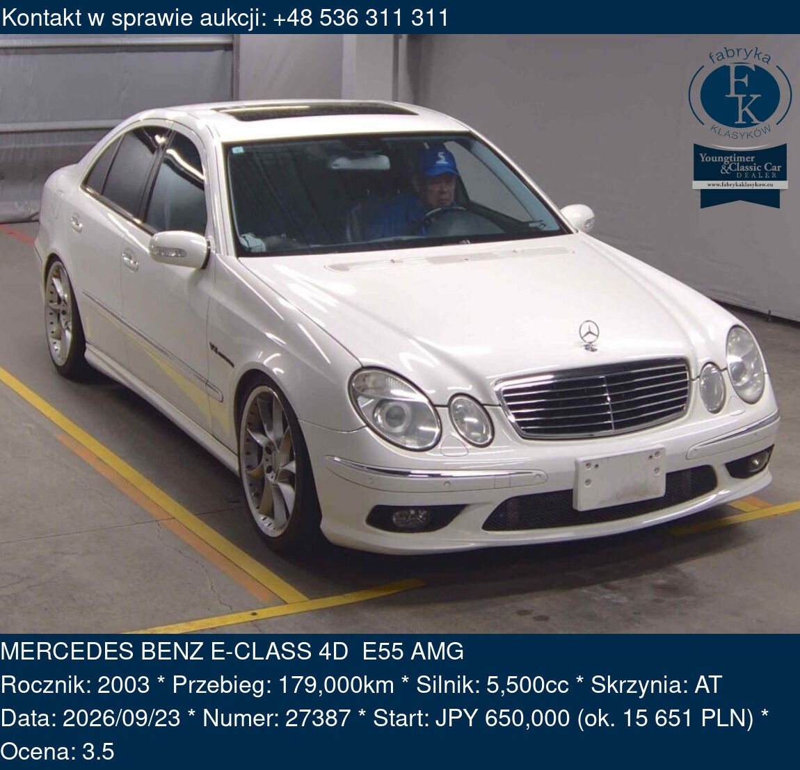 MERCEDES BENZ E-CLASS 4D E55 AMG 2003 - zdjęcie 2