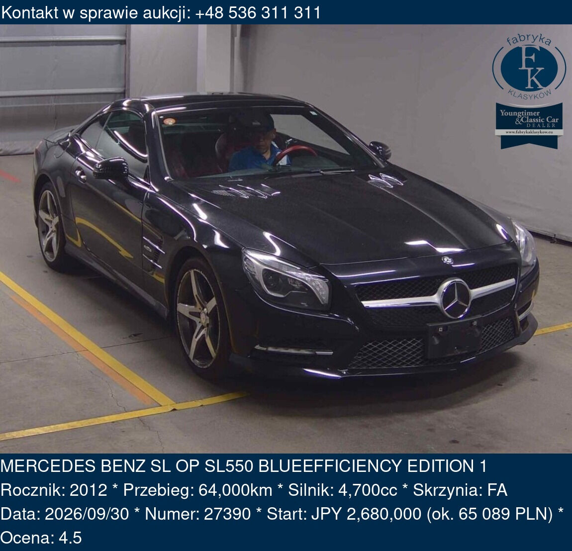 MERCEDES BENZ SL OP SL550 BLUEEFFICIENCY EDITION 1 2012 - zdjęcie 2