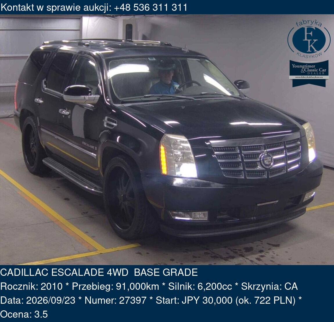 CADILLAC ESCALADE 4WD BASE GRADE 2010 - zdjęcie 2