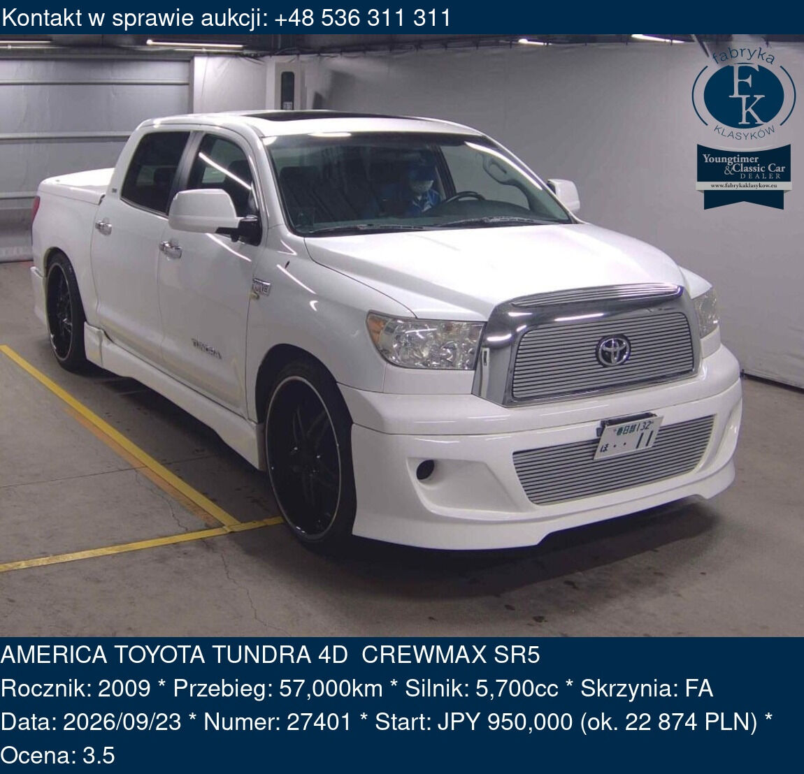 AMERICA TOYOTA TUNDRA 4D CREWMAX SR5 2009 - zdjęcie 2