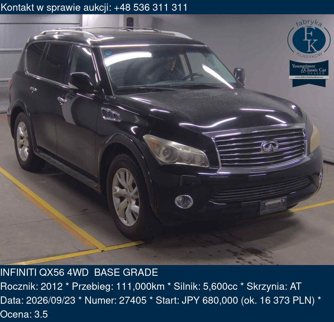 INFINITI QX56 4WD BASE GRADE 2012 - zdjęcie 2
