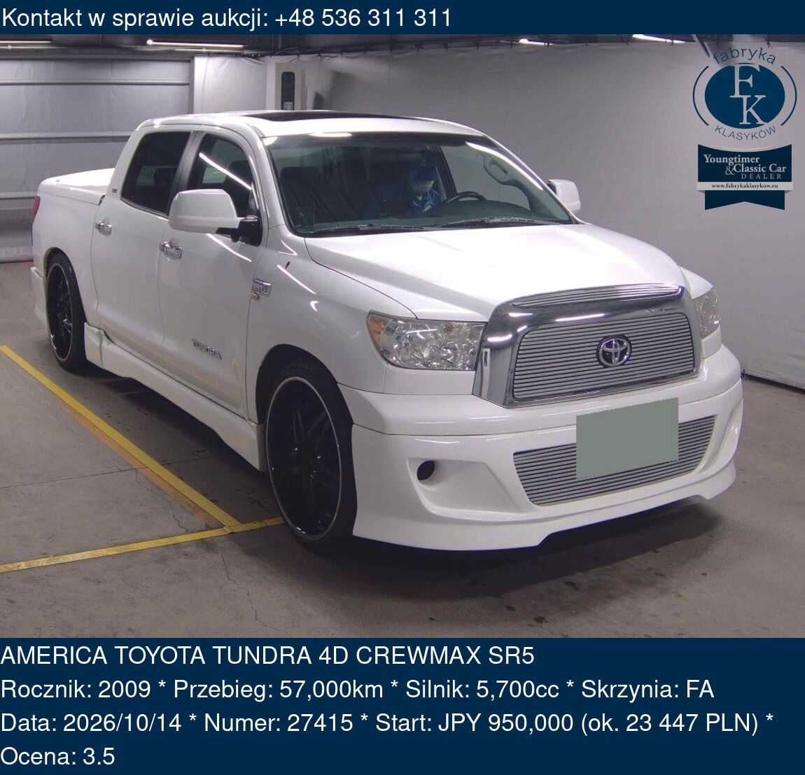 AMERICA TOYOTA TUNDRA 4D CREWMAX SR5 2009 - zdjęcie 2