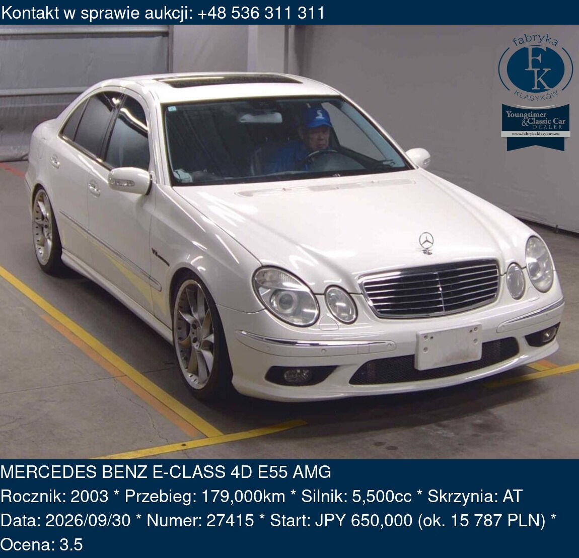 MERCEDES BENZ E-CLASS 4D E55 AMG 2003 - zdjęcie 2