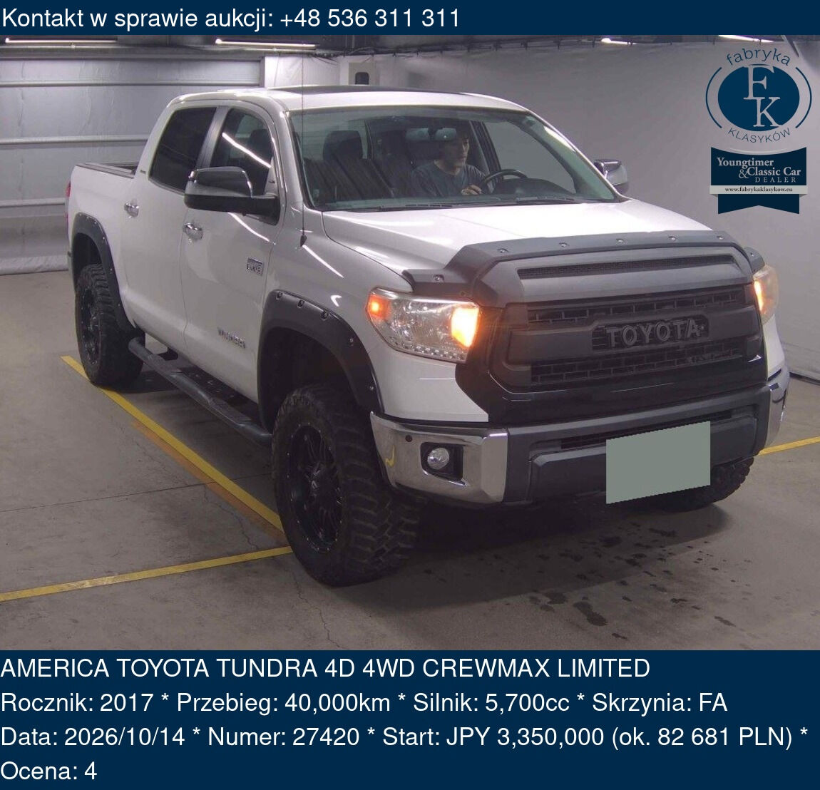 AMERICA TOYOTA TUNDRA 4D 4WD CREWMAX LIMITED 2017 - zdjęcie 2