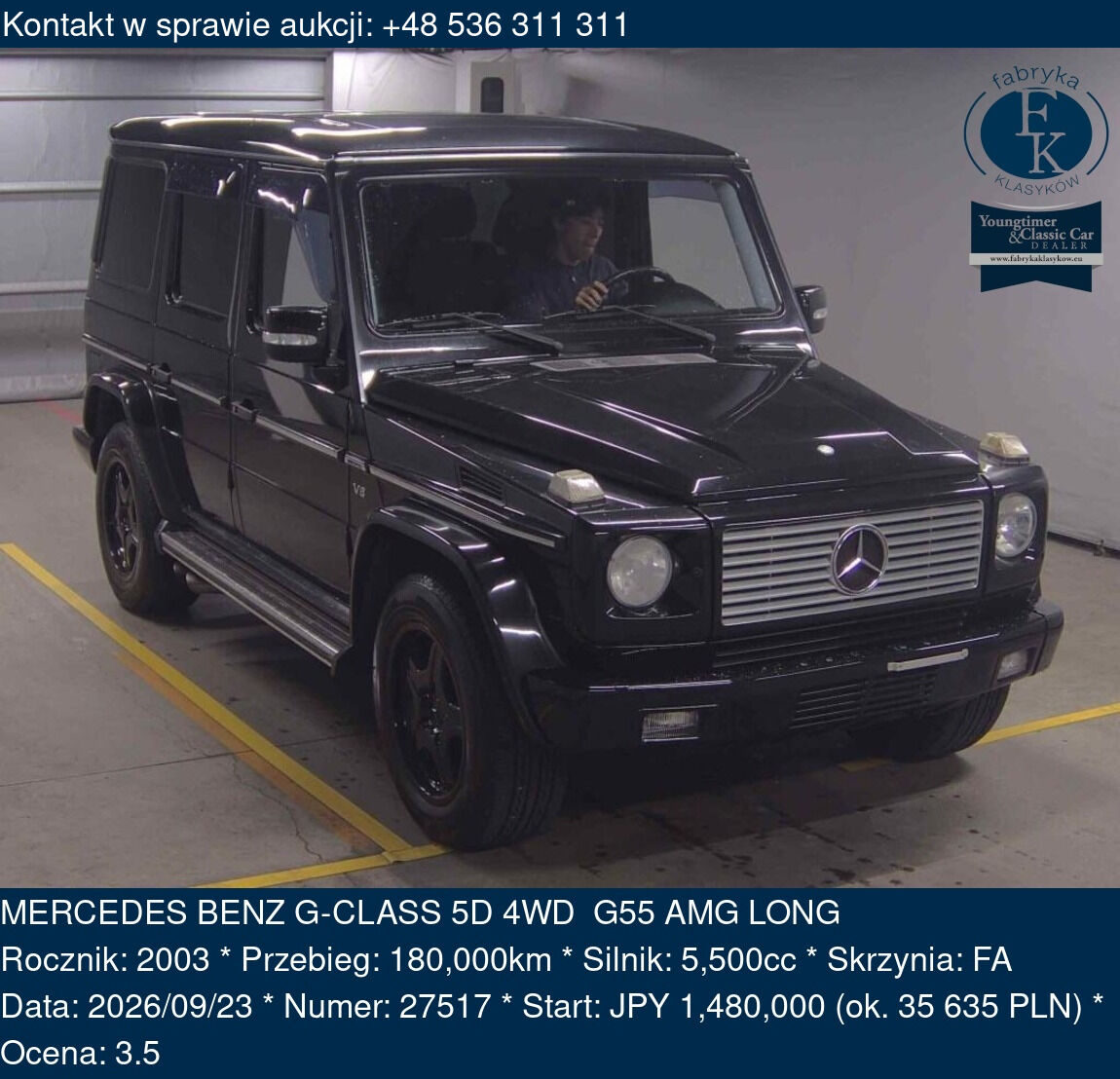 MERCEDES BENZ G-CLASS 5D 4WD G55 AMG LONG 2003 - zdjęcie 2