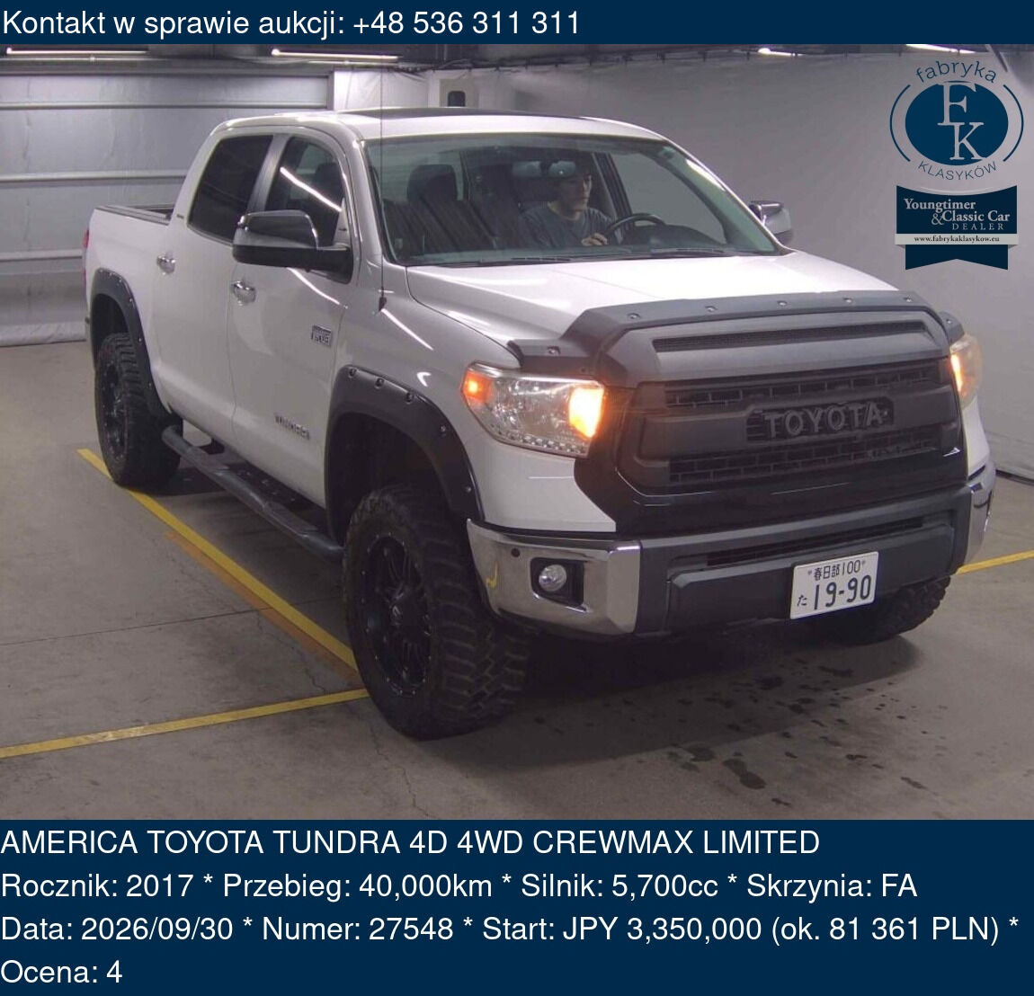 AMERICA TOYOTA TUNDRA 4D 4WD CREWMAX LIMITED 2017 - zdjęcie 2