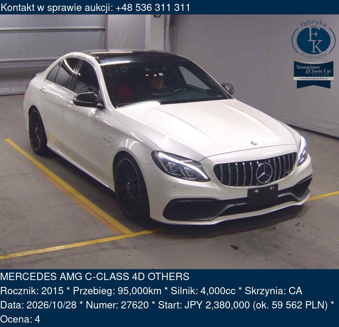MERCEDES AMG C-CLASS 4D OTHERS 2015 - zdjęcie 2