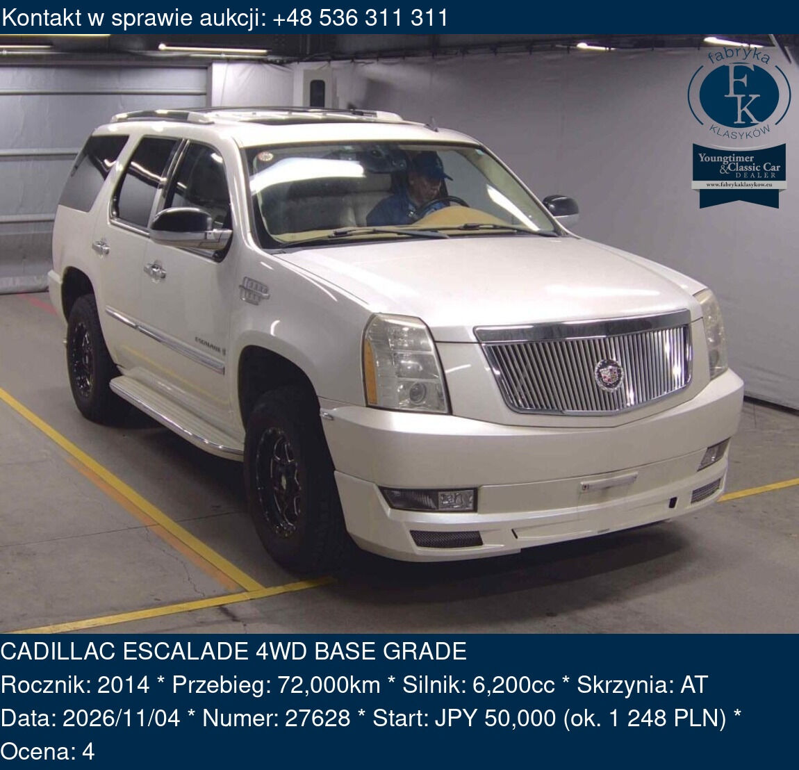 CADILLAC ESCALADE 4WD BASE GRADE 2014 - zdjęcie 2