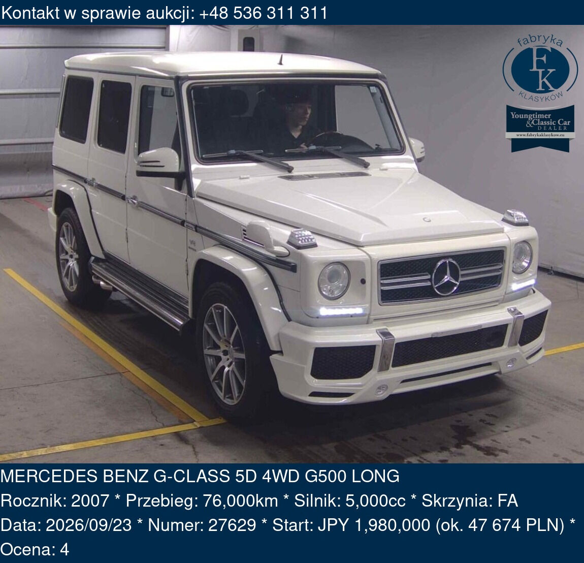 MERCEDES BENZ G-CLASS 5D 4WD G500 LONG 2007 - zdjęcie 2