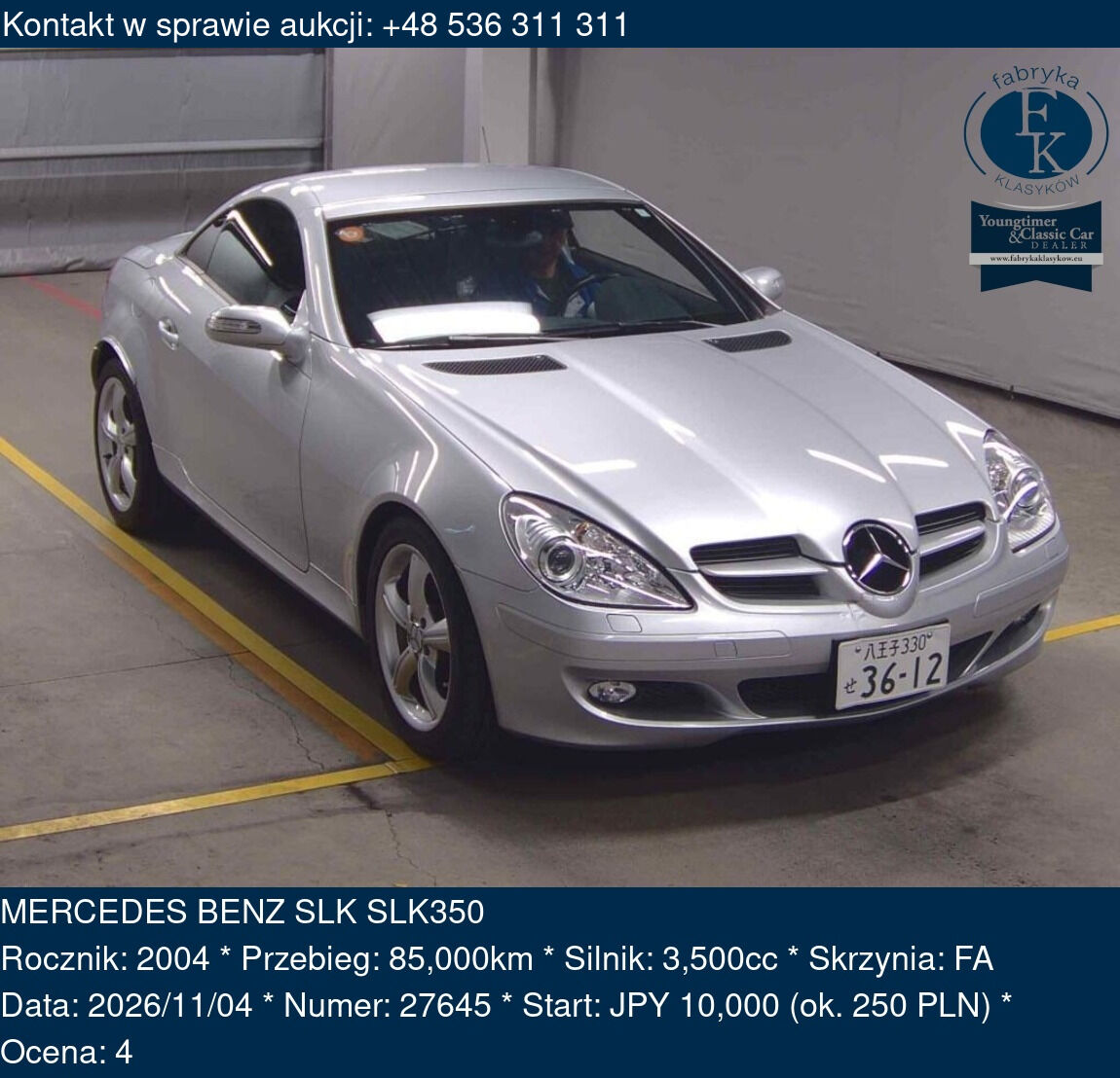 MERCEDES BENZ SLK SLK350 2004 - zdjęcie 2