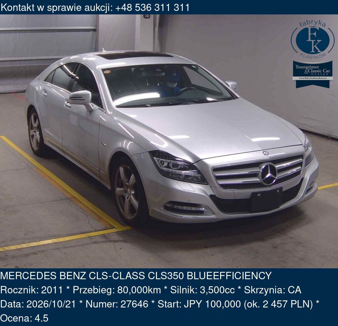 MERCEDES BENZ CLS-CLASS CLS350 BLUEEFFICIENCY 2011 - zdjęcie 2