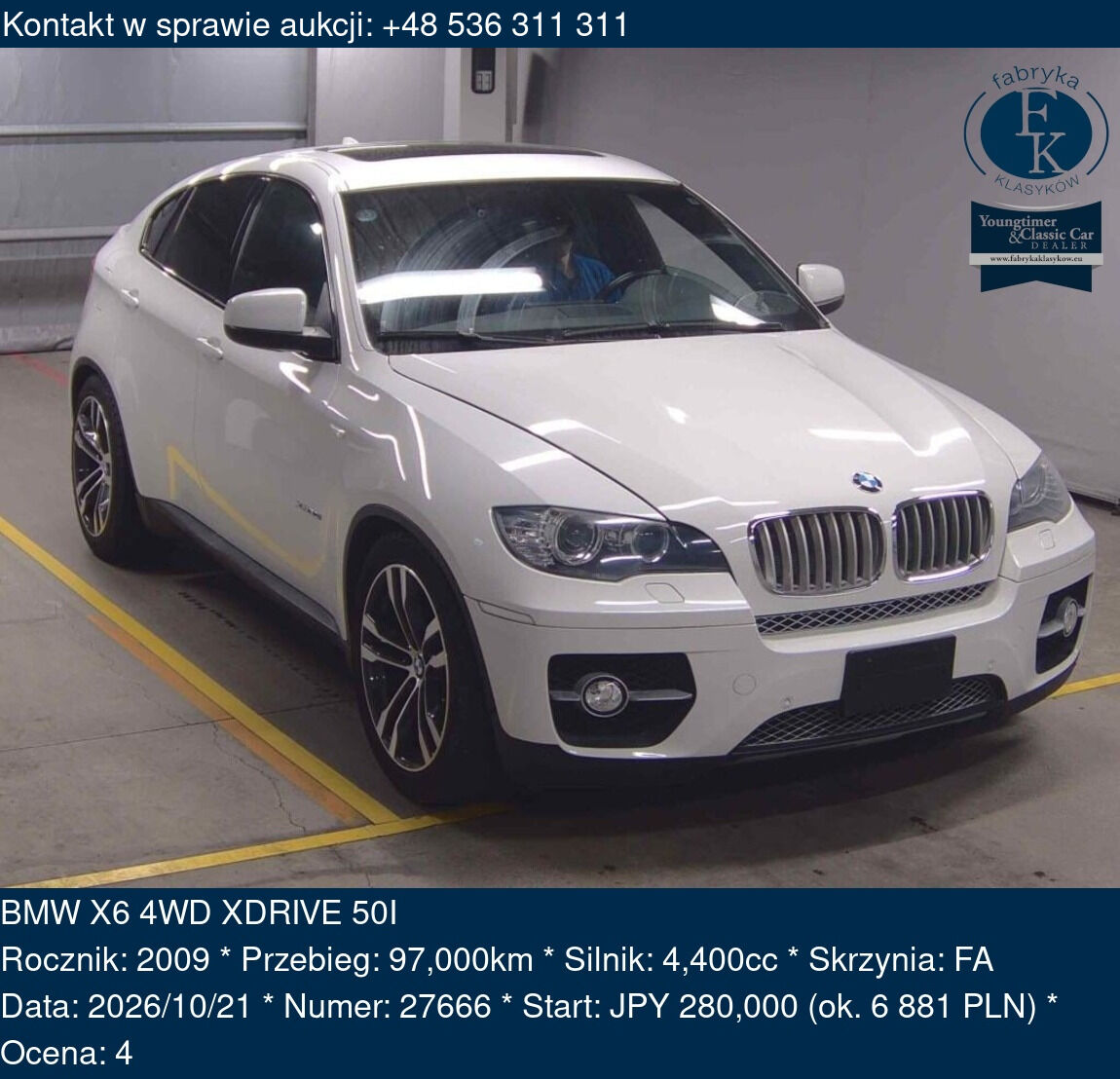 BMW X6 4WD XDRIVE 50I 2009 - zdjęcie 2
