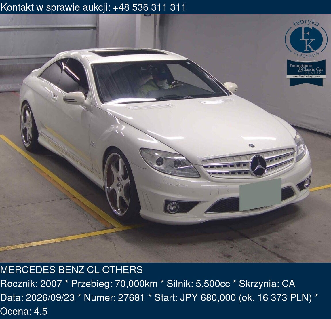 MERCEDES BENZ CL OTHERS 2007 - zdjęcie 2