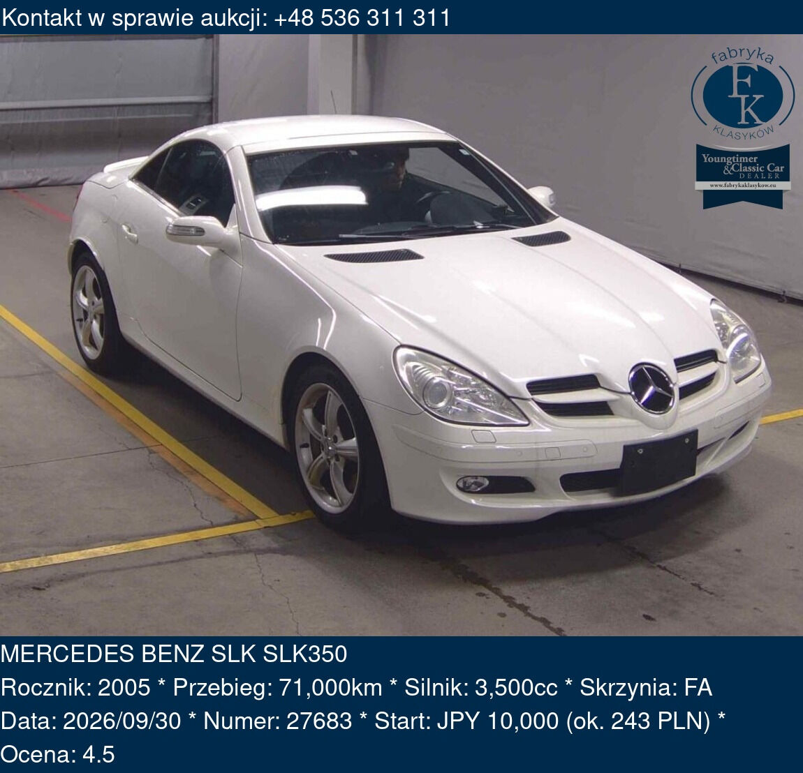 MERCEDES BENZ SLK SLK350 2005 - zdjęcie 2