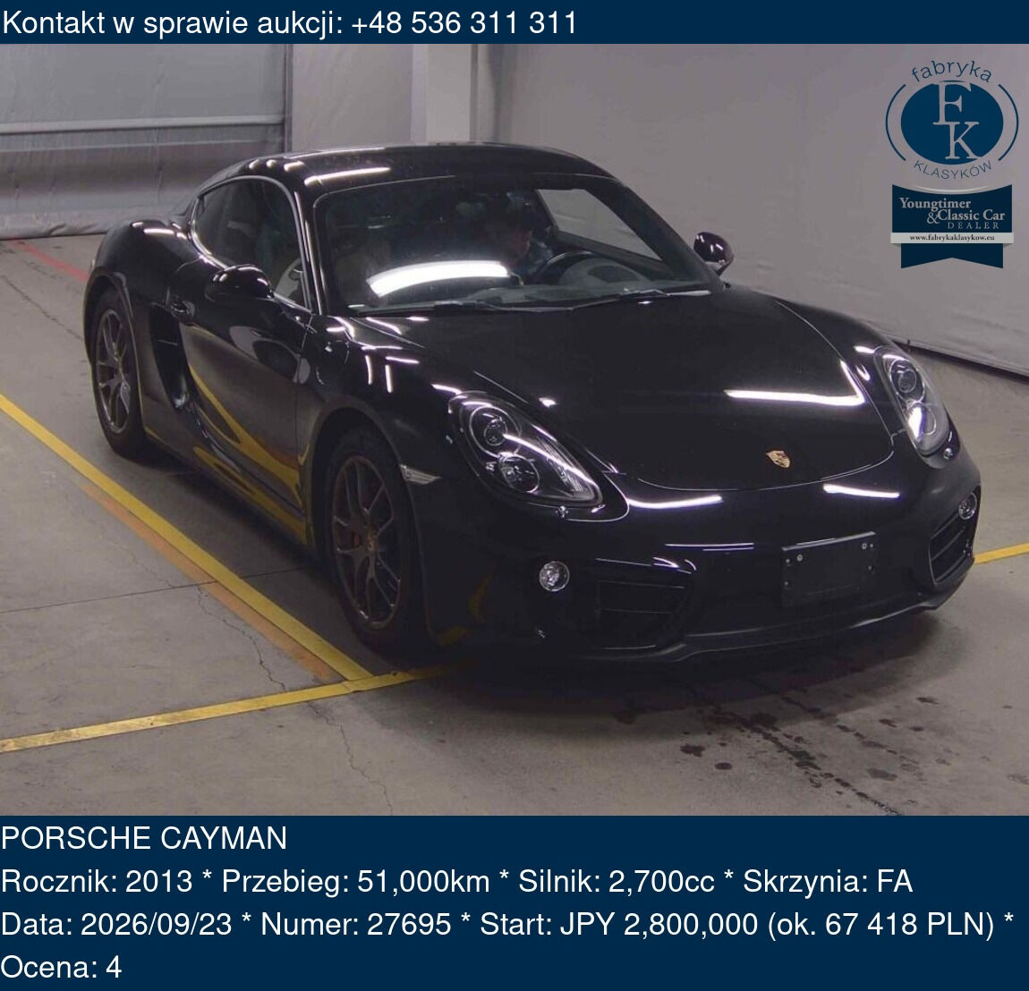 PORSCHE CAYMAN 2013 - zdjęcie 2