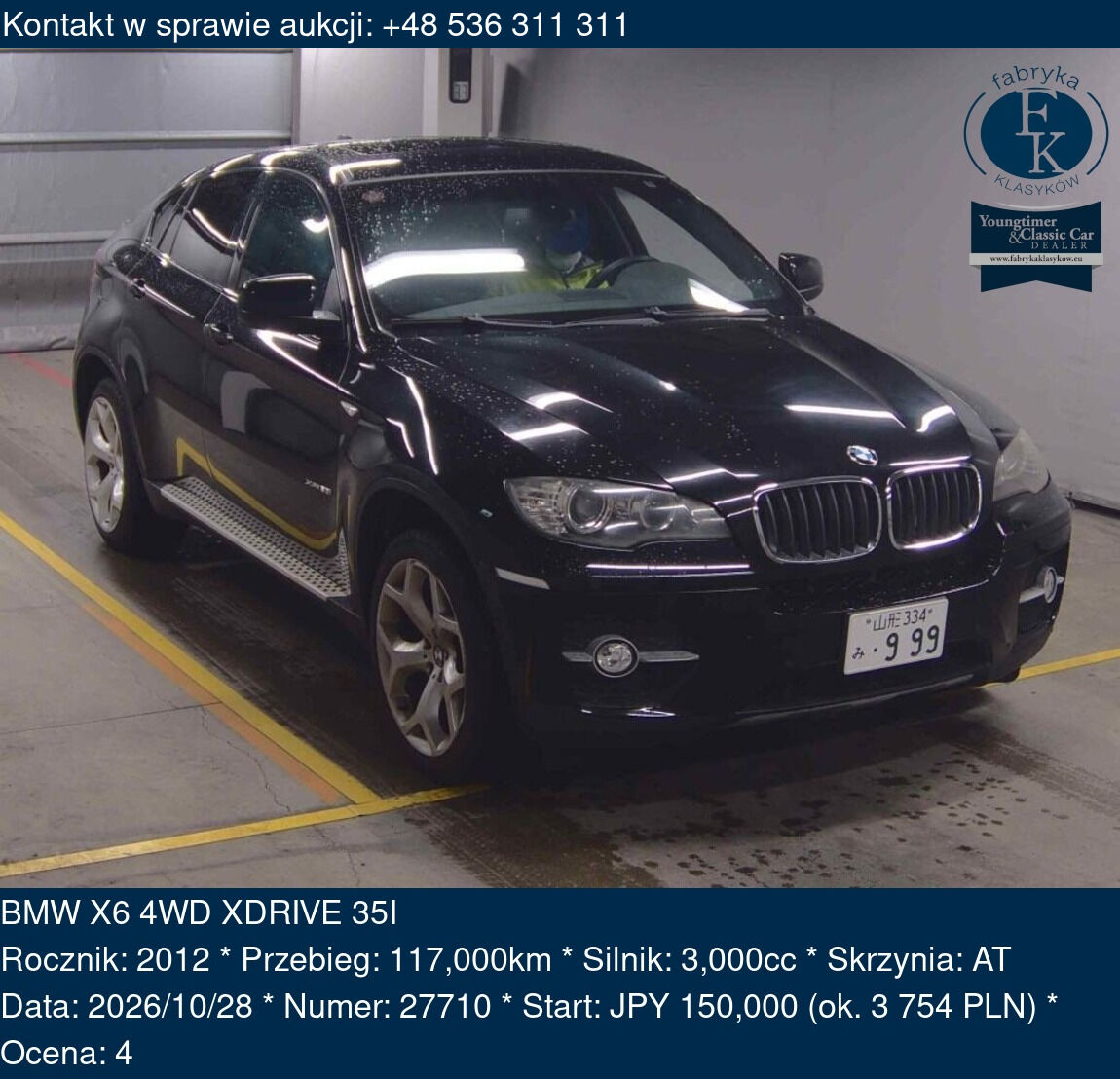 BMW X6 4WD XDRIVE 35I 2012 - zdjęcie 2