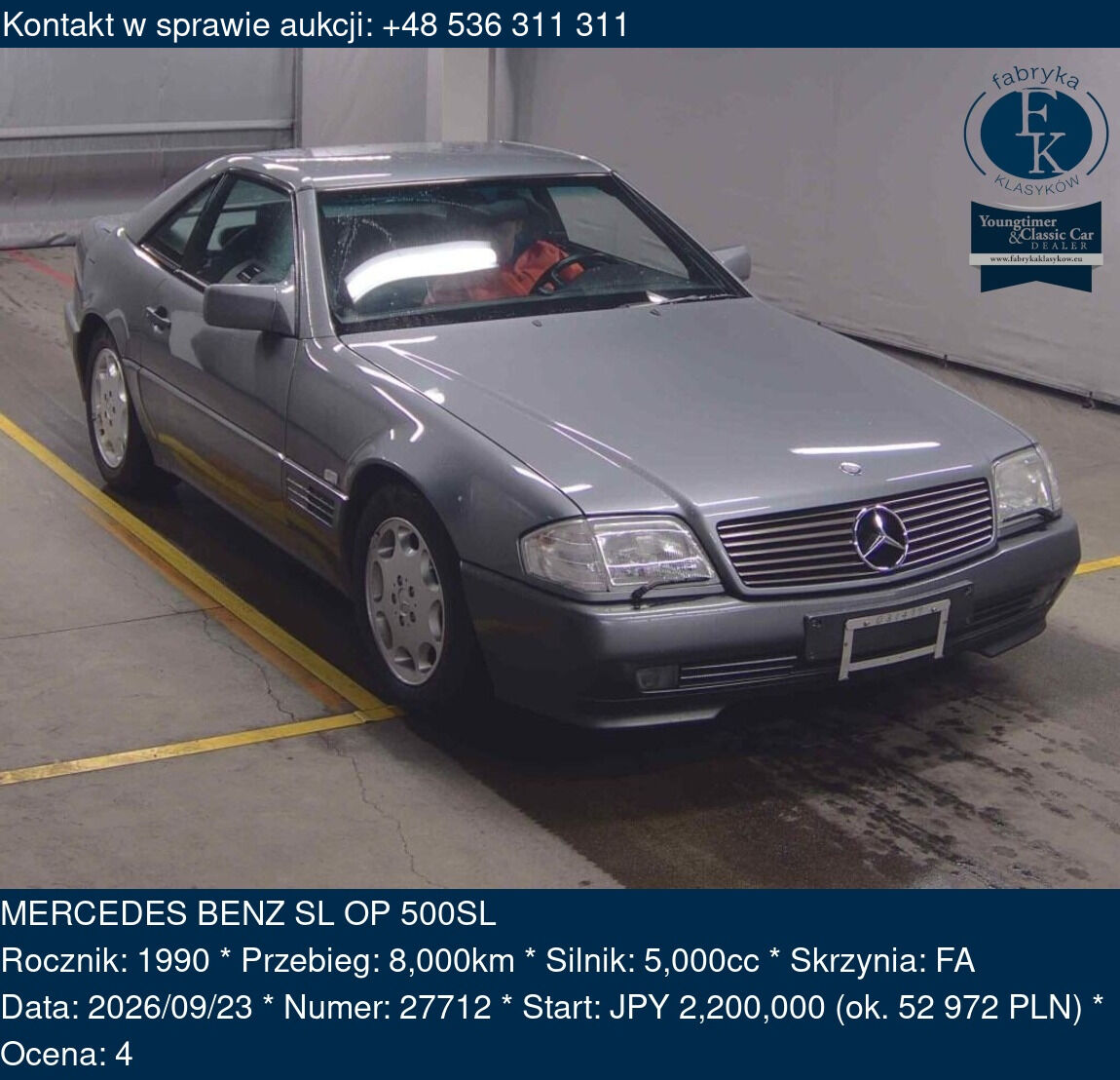 MERCEDES BENZ SL OP 500SL 1990 - zdjęcie 2