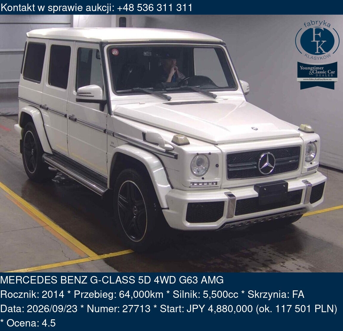 MERCEDES BENZ G-CLASS 5D 4WD G63 AMG 2014 - zdjęcie 2