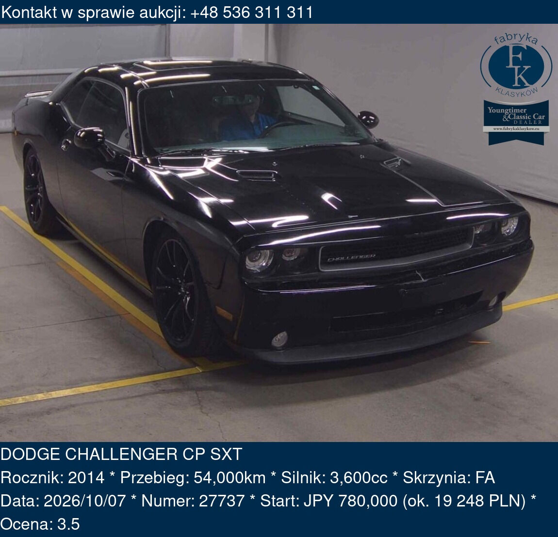 DODGE CHALLENGER CP SXT 2014 - zdjęcie 2