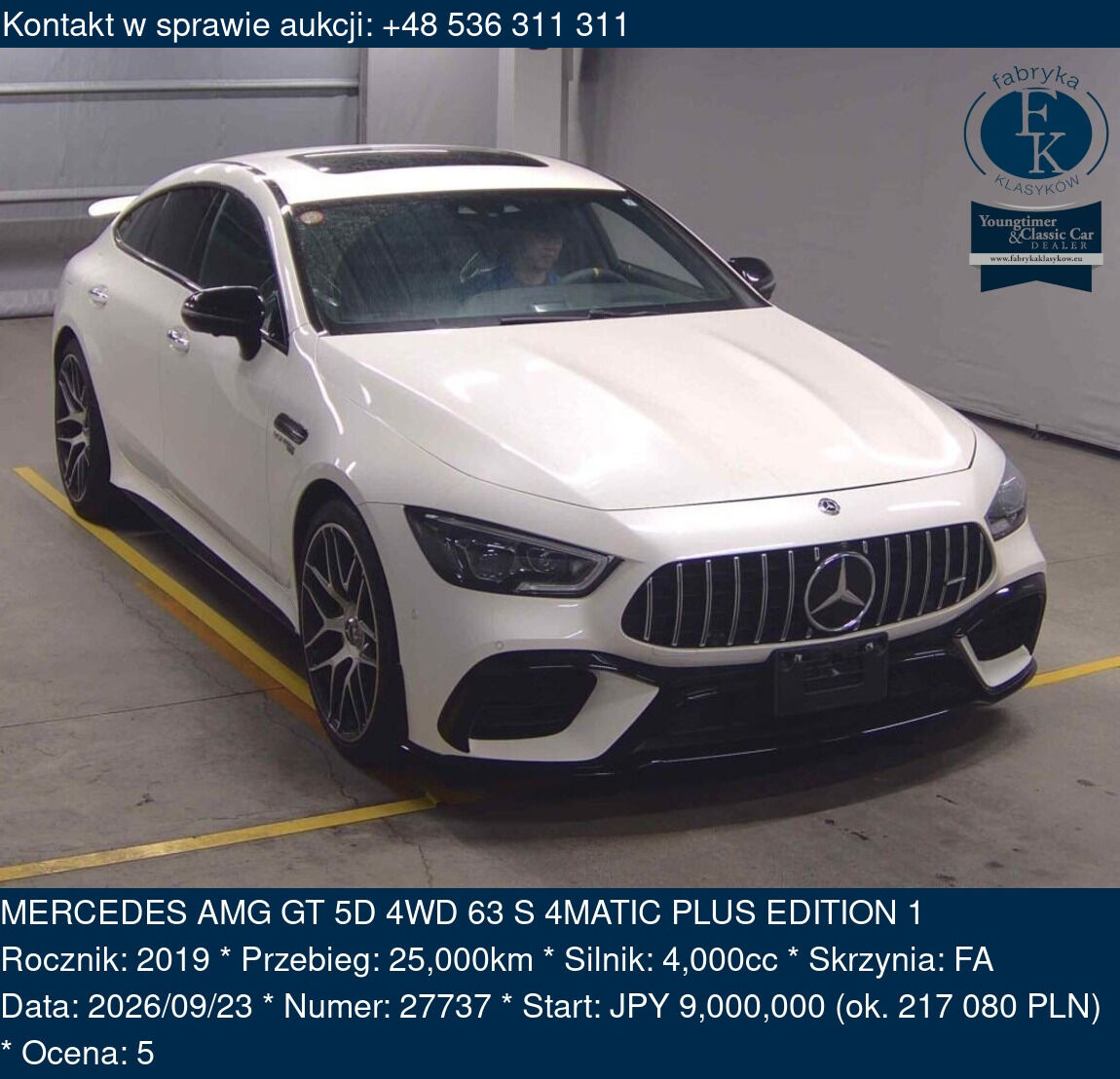 MERCEDES AMG GT 5D 4WD 63 S 4MATIC PLUS EDITION 1 2019 - zdjęcie 2