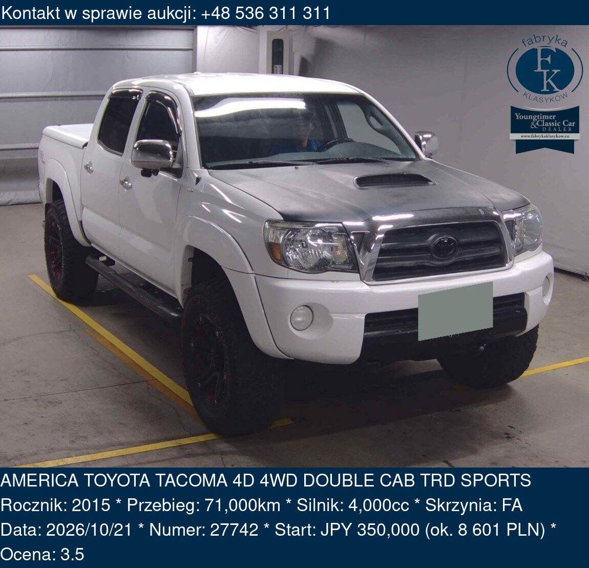 AMERICA TOYOTA TACOMA 4D 4WD DOUBLE CAB TRD SPORTS 2015 - zdjęcie 2