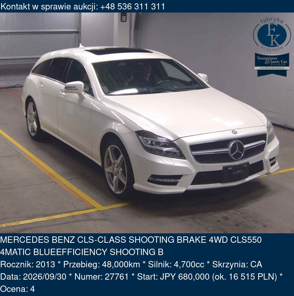 MERCEDES BENZ CLS-CLASS SHOOTING BRAKE 4WD CLS550 4MATIC BLUEEFFICIENCY SHOOTING B 2013 - zdjęcie 2