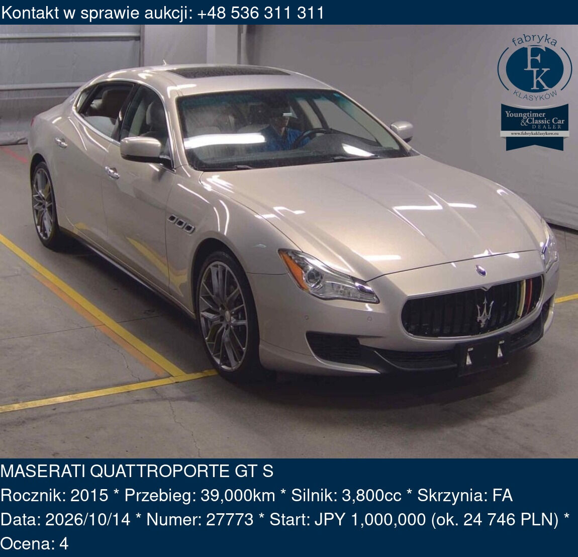 MASERATI QUATTROPORTE GT S 2015 - zdjęcie 2