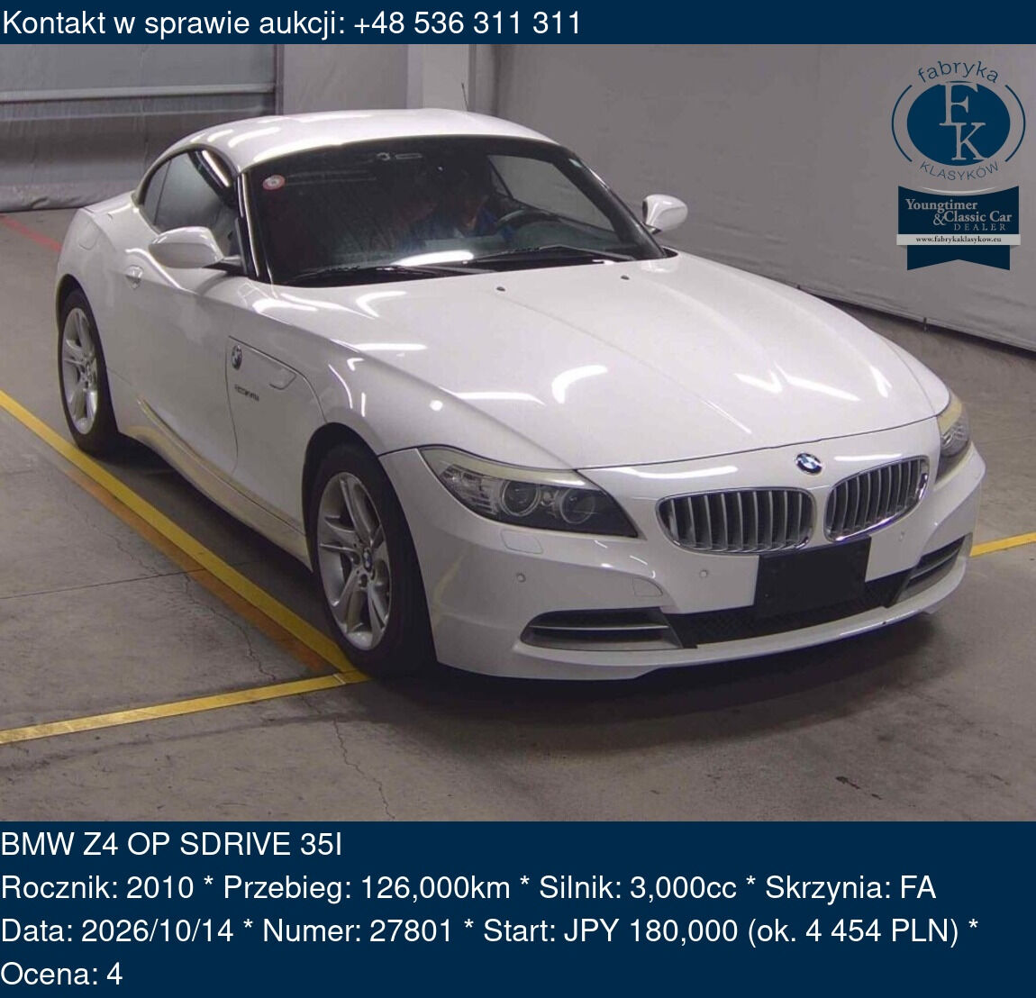 BMW Z4 OP SDRIVE 35I 2010 - zdjęcie 2
