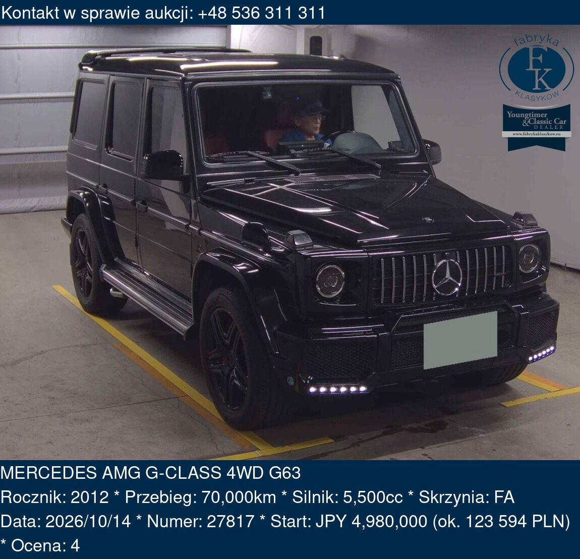 MERCEDES AMG G-CLASS 4WD G63 2012 - zdjęcie 2