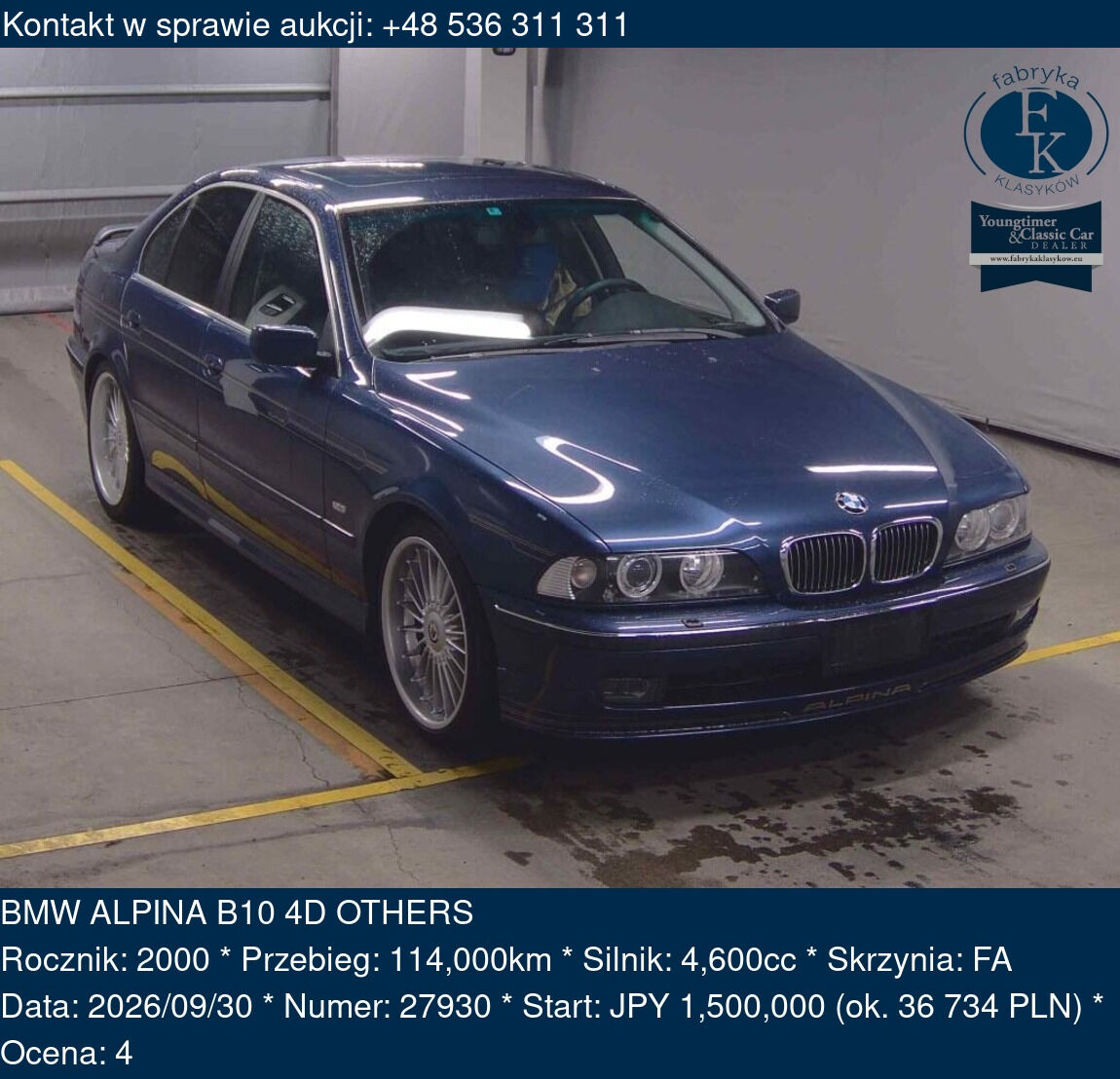 BMW ALPINA B10 4D OTHERS 2000 - zdjęcie 2