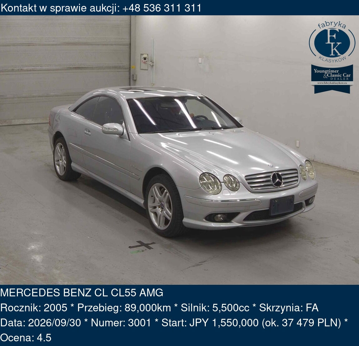 MERCEDES BENZ CL CL55 AMG 2005 - zdjęcie 2