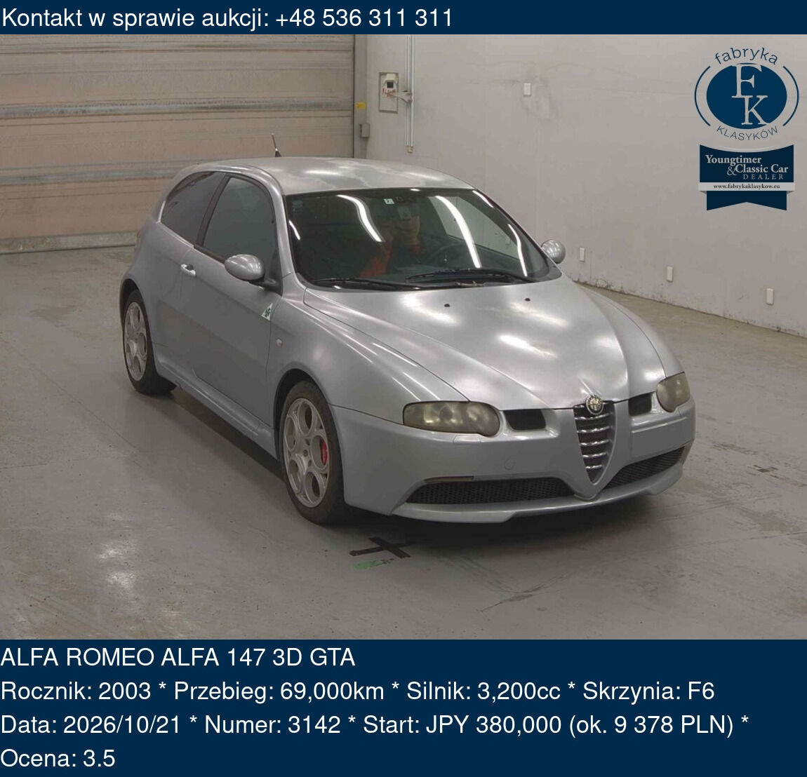 ALFA ROMEO ALFA 147 3D GTA 2003 - zdjęcie 2