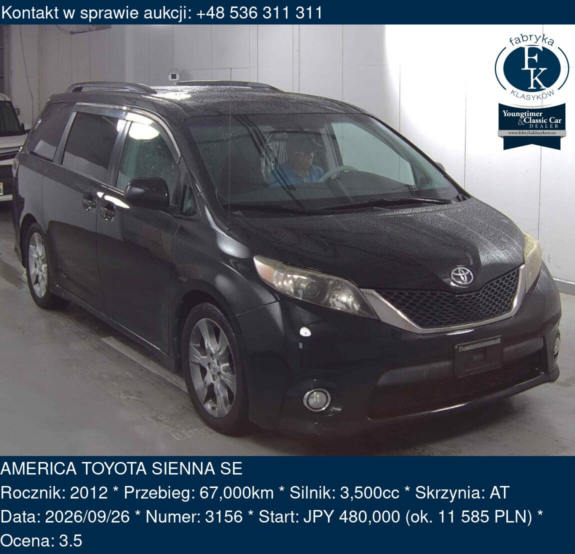 AMERICA TOYOTA SIENNA SE 2012 - zdjęcie 2