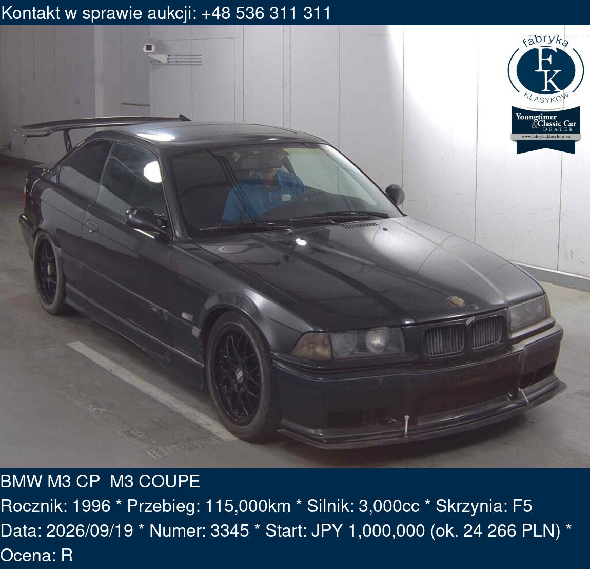 BMW M3 CP M3 COUPE 1996 - zdjęcie 2