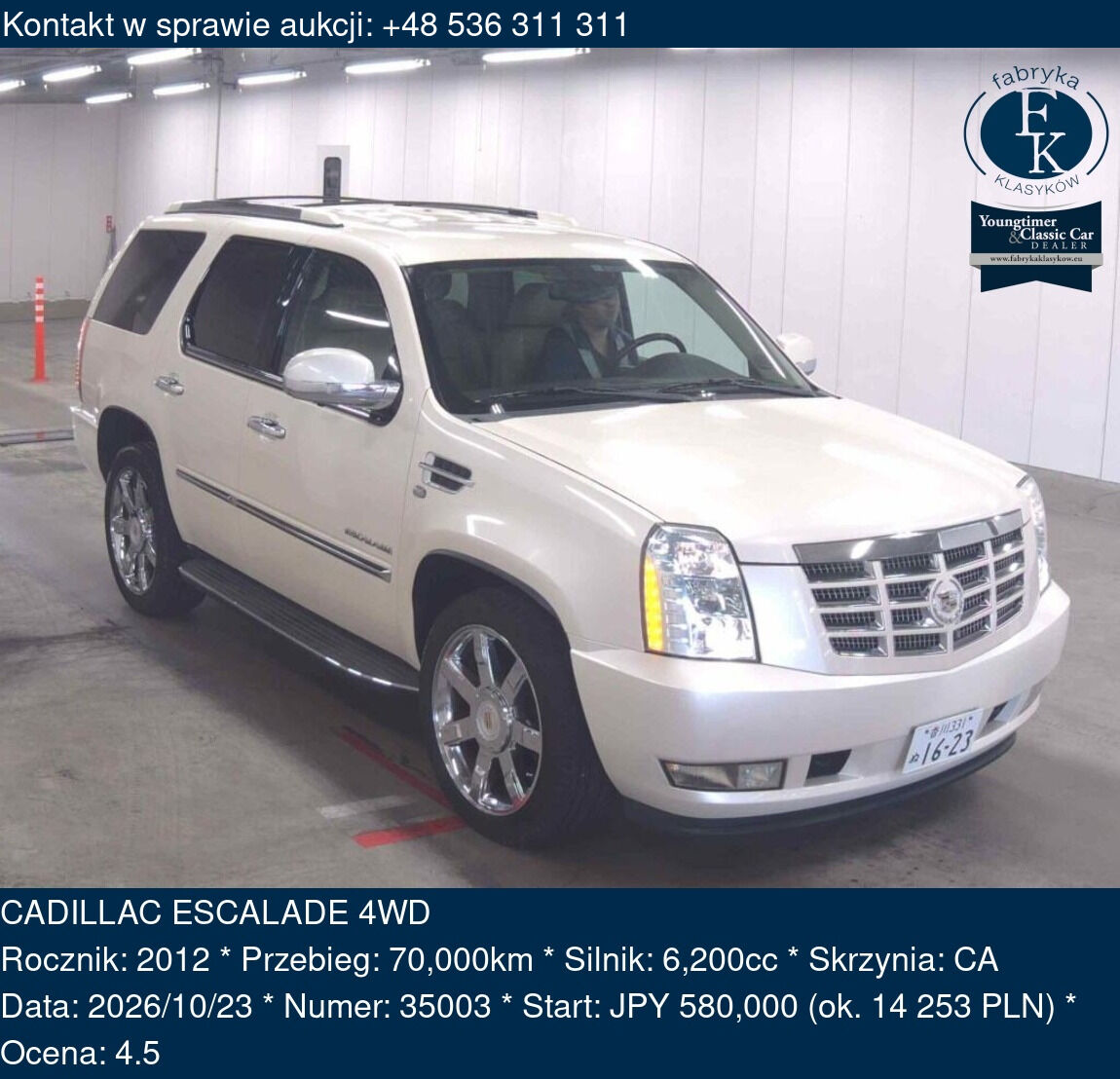 CADILLAC ESCALADE 4WD 2012 - zdjęcie 2