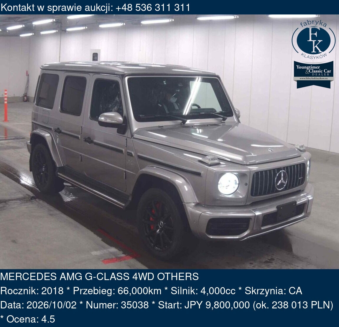 MERCEDES AMG G-CLASS 4WD OTHERS 2018 - zdjęcie 2
