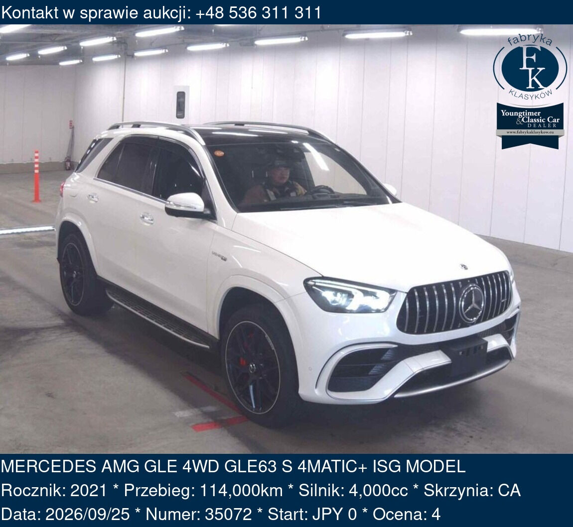 MERCEDES AMG GLE 4WD GLE63 S 4MATIC+ ISG MODEL 2021 - zdjęcie 2