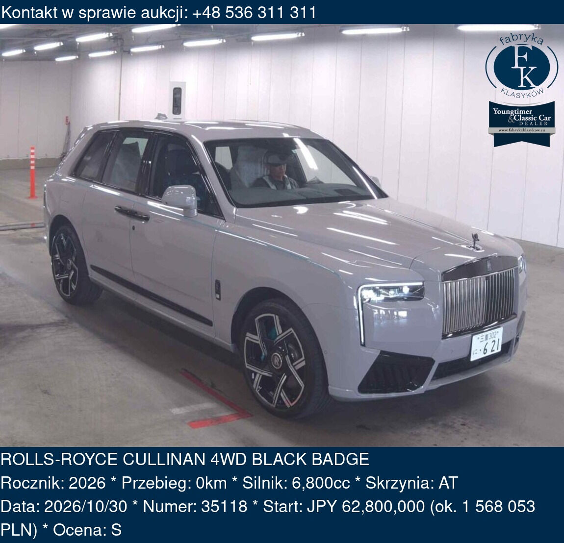 ROLLS-ROYCE CULLINAN 4WD BLACK BADGE 2026 - zdjęcie 2