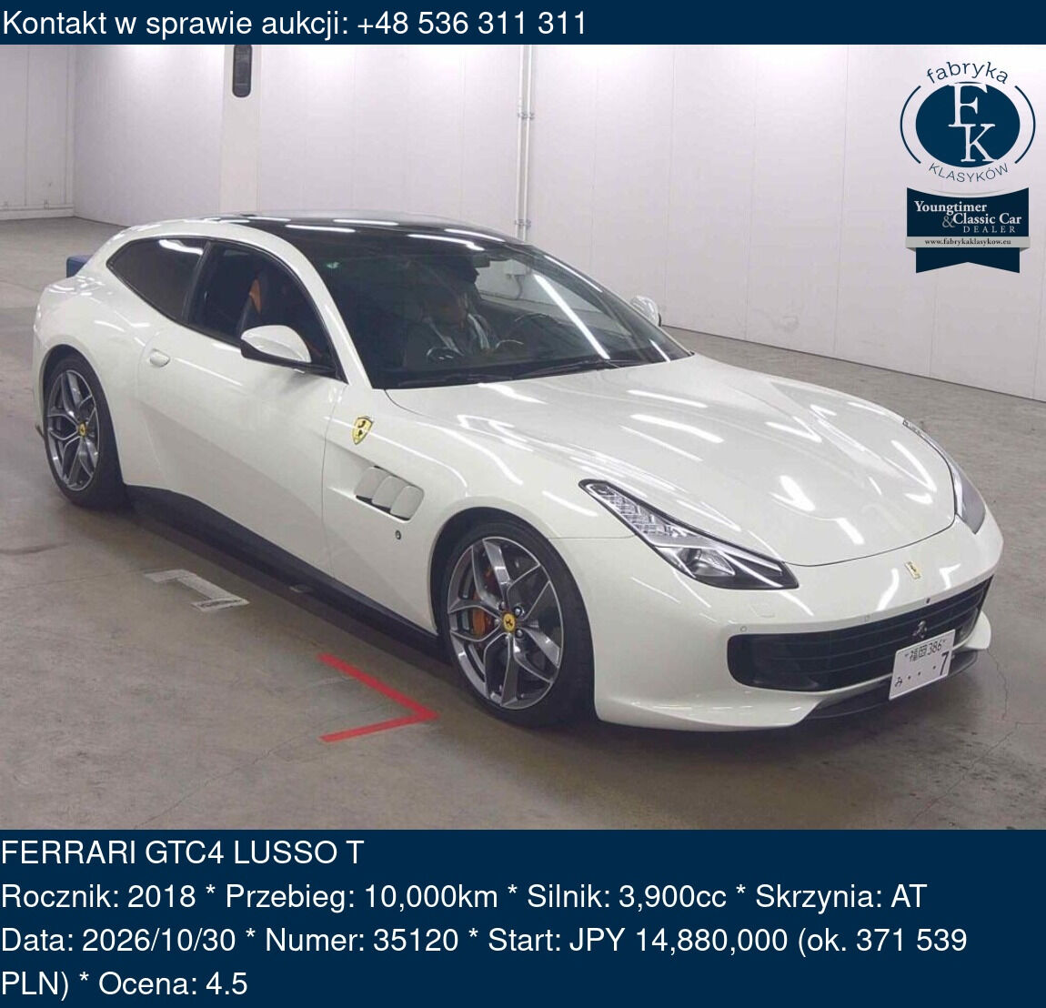 FERRARI GTC4 LUSSO T 2018 - zdjęcie 2