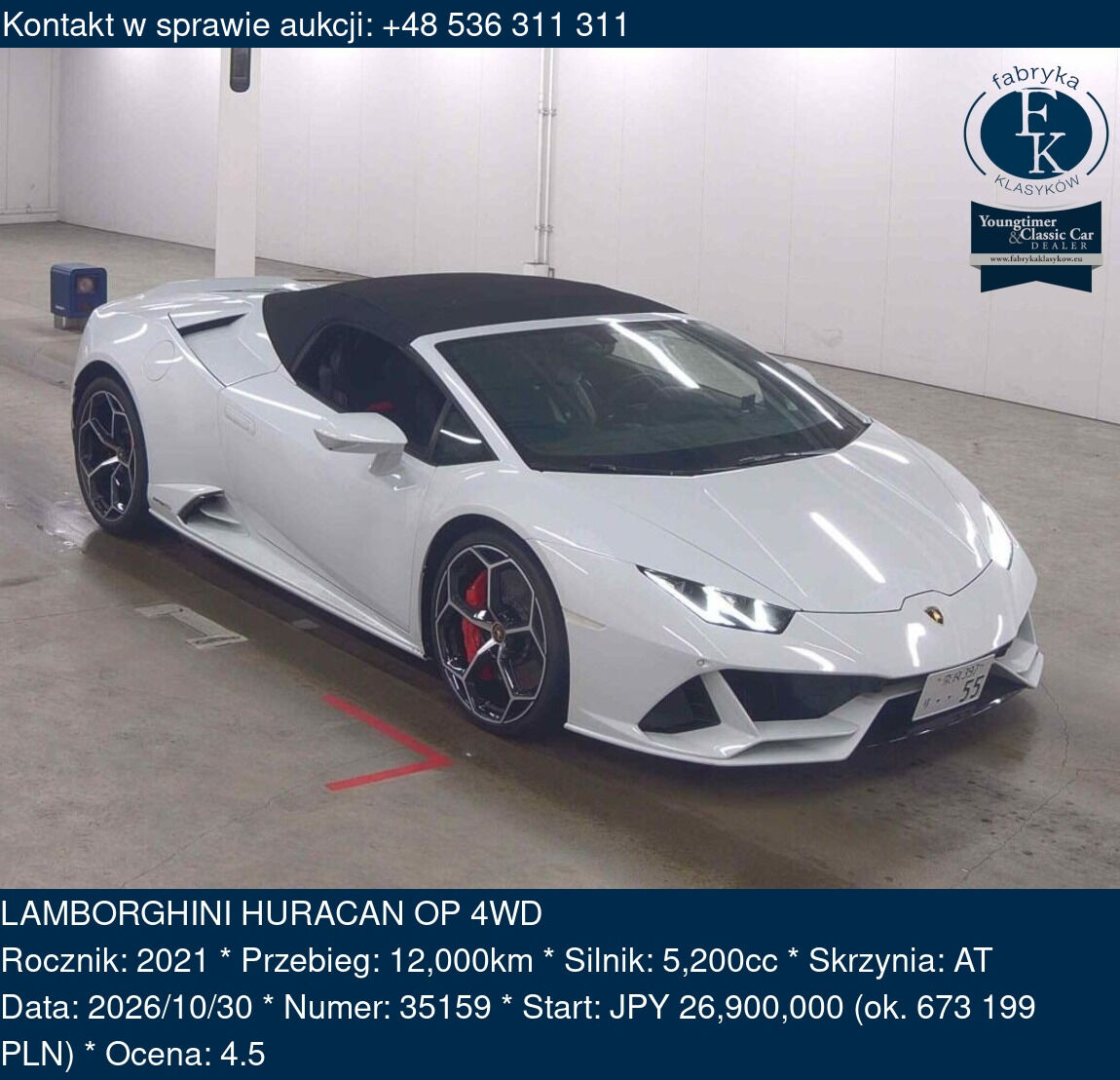 LAMBORGHINI HURACAN OP 4WD 2021 - zdjęcie 2