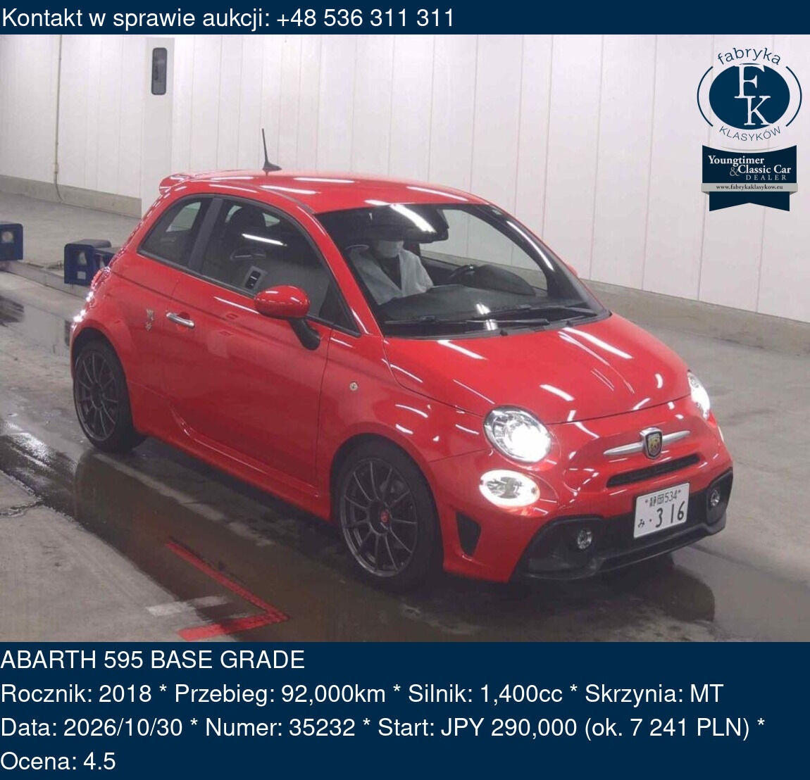 ABARTH 595 BASE GRADE 2018 - zdjęcie 2